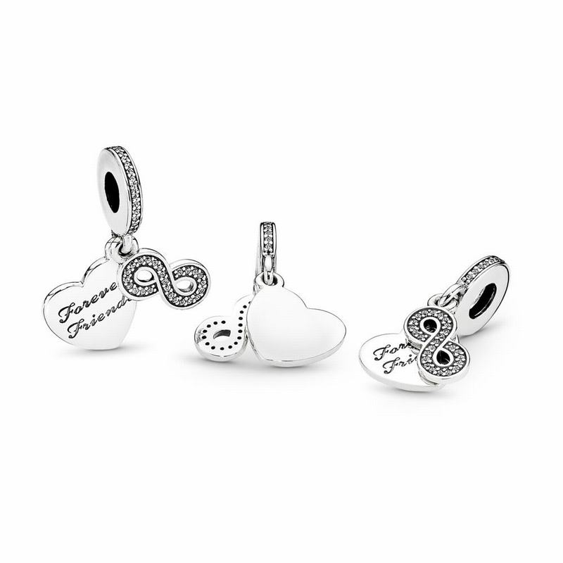 Pandora Forever Friends Dangle Charm - Sterling Silver/Cubic Zirconia - Canada | TH1255AD